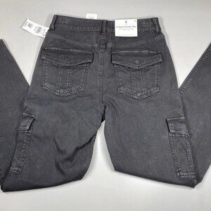 NEW SANCTUARY Denim Women's Sculpted Hayden Cargo Pants Black Size 27 NWT